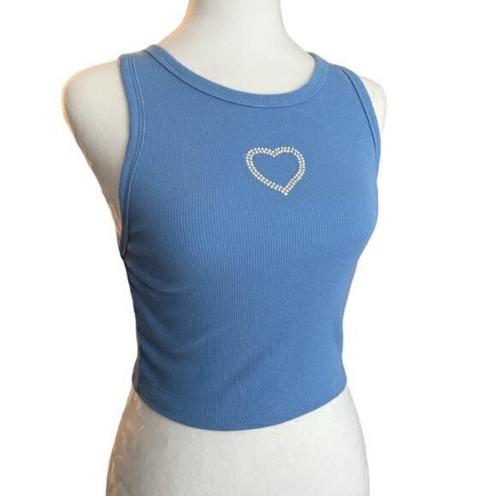 Zara Bedazzled Heart Tank Top